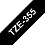 Brother TZe355 Nastro laminato originale per etichette - Testo bianco su sfondo nero - Larghezza 24 mm x 8 metri - immagine 3