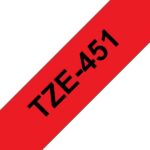 Brother TZe451 Nastro laminato originale per etichette - Testo nero su sfondo rosso - Larghezza 24 mm x 8 metri - immagine 3