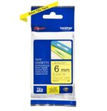 Brother TZe611 Nastro laminato originale per etichette - Testo nero su sfondo giallo - Larghezza 6 mm x 8 metri - immagine 2