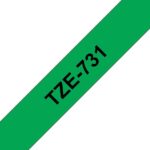 Brother TZe731 Nastro laminato originale per etichette - Testo nero su sfondo verde - Larghezza 12 mm x 8 metri - immagine 3