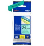 Brother TZe751 Nastro laminato originale per etichette - Testo nero su sfondo verde - Larghezza 24 mm x 8 metri - immagine 2