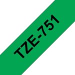 Brother TZe751 Nastro laminato originale per etichette - Testo nero su sfondo verde - Larghezza 24 mm x 8 metri - immagine 3