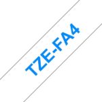 Brother TZeFA4 Nastro tessile originale per etichette - Testo blu su sfondo bianco - Larghezza 18 mm x 3 metri - immagine 3