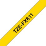 Brother TZeFX611 Nastro laminato flessibile originale per etichette - Testo nero su sfondo giallo - Larghezza 6 mm x 8 metri - immagine 3