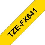 Brother TZeFX641 Nastro laminato flessibile originale per etichette - Testo nero su sfondo giallo - Larghezza 18 mm x 8 metri - immagine 3