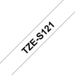 Brother TZeS121 Nastro laminato super adesivo originale per etichette - Testo nero su sfondo trasparente - Larghezza 9 mm x 8 metri - immagine 3