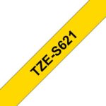 Brother TZeS621 Nastro laminato super adesivo originale per etichette - Testo nero su sfondo giallo - Larghezza 9 mm x 8 metri - immagine 3