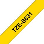 Brother TZeS631 Nastro laminato super adesivo originale per etichette - Testo nero su sfondo giallo - Larghezza 12 mm x 8 metri - immagine 3