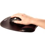 Fellowes Crystal Tappetino con poggiapolsi in gel - Resistente alle macchie - 20x23 cm - Colore nero - immagine 2