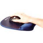 Fellowes Tappetino con poggiapolsi in schiuma memory foam - Comfort eccezionale - Colore zaffiro - immagine 2