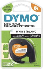 Dymo LetraTag S0718850 Nastro adesivo per etichette tessili originale per etichettatrice - Testo nero su sfondo bianco - Larghezza 12 mm x 2 metri (18769) - immagine 2