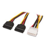Cavo di alimentazione SATA Aisens - Molex 4 pin/M-2xSATA femmina - 20 cm - 100% rame - Colore nero - immagine 2