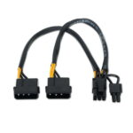 Aisens Cavo scheda grafica - 2xMolex 4pin/M-PCI-E(Molex 6+2pin)/M - 20cm - 100% rame - Colore nero - immagine 2