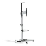 Aisens Supporto da pavimento Eco con ruote - Vassoio per DVD e supporto per videocamera (TV da 37"-70") - Colore argento - immagine 2