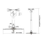 Aisens Supporto da soffitto universale professionale girevole - inclinabile ed estensibile per proiettore - Colore nero - immagine 5