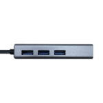 Aisens Convertitore USB3.1 GEN1 da USB-C a Ethernet GIGABIT 10/100/1000 MBPS + HUB 3xUSB3.0 - 15 cm - Colore grigio - immagine 2