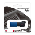 Kingston DataTraveler Exodia M Memoria USB 64GB - USB 3.2 Gen 1 - Cappuccio mobile - Gancio per portachiavi - Colore nero/blu (pendrive) - immagine 3