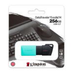 Kingston DataTraveler Exodia M Memoria USB 256 GB - USB 3.2 Gen 1 - Cappuccio mobile - Gancio per portachiavi - Colore nero/turchese (pendrive) - immagine 3