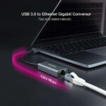 Nanocavo Adattatore di rete USB 3.0 a Ethernet Gigabit 10/100/1000 Mbps - immagine 3