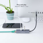 Nanocavo Adattatore di rete USB 3.0 a Ethernet Gigabit 10/100/1000 Mbps + 3 porte USB 3.0 - immagine 4