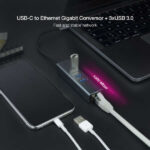 Nanocavo Adattatore di rete USB-C a Ethernet Gigabit 10/100/1000 Mbps + 3 porte USB 3.0 - immagine 3