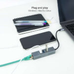 Nanocavo Adattatore di rete USB-C a Ethernet Gigabit 10/100/1000 Mbps + 3 porte USB 3.0 - immagine 4