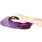 Fellowes Crystal Tappetino con poggiapolsi in gel - Resistente alle macchie - 20x23 cm - Colore viola - immagine 2