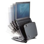 Fellowes Professional Series Supporto per laptop - Regolabile su 9 altezze - 4 porte USB integrate - Fessure di ventilazione - Pieghevole - Colore nero - immagine 5