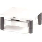 Fellowes Supporto per monitor Plus - Regolabile su 5 altezze - Cassetto portaoggetti - Fino a 36 kg - Colore grigio - immagine 2
