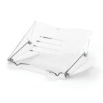 Fellowes Clarity Supporto per laptop - Regolabile in 6 altezze - Piattaforma con scanalature - Fino a 6 kg - Colore trasparente - immagine 2