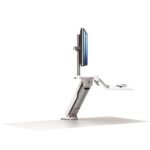 Fellowes Sit-Stand Lotus RT Doppia postazione di lavoro - Ampia superficie - Braccio monitor incluso - Superficie in legno resistente - Colore bianco - immagine 4