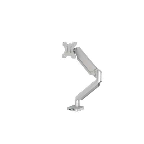 Fellowes Platinum Series Braccio per monitor singolo - Regolabile con molla a gas - 2 porte USB - Sistema di gestione dei cavi - Colore argento Fellowes Platinum Series Braccio per monitor singolo - Regolabile con molla a gas - 2 porte USB - Sistema di gestione dei cavi - Colore argento