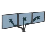 Fellowes Platinum Series Braccio per monitor triplo - Fino a 27" e 7 kg - 2 porte USB - Regolabile con molla a gas - Sistema di gestione dei cavi - Colore nero - immagine 2