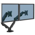 Fellowes Eppa Braccio per doppio monitor - Fino a 39" e 8 kg - Regolabile con molla a gas - Sistema di gestione dei cavi - Colore nero - immagine 2