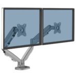 Fellowes Eppa Braccio per doppio monitor - Fino a 39" e 8 kg - Regolabile con molla a gas - Colore argento - immagine 2