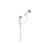 Xiaomi Cavo USB-A a MicroUSB con adattatore USB-C - Lunghezza 1 m - Colore bianco - immagine 2