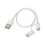 Xiaomi Cavo USB-A a MicroUSB con adattatore USB-C - Lunghezza 1 m - Colore bianco - immagine 3
