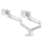 Fellowes Tallo Braccio per doppio monitor - Braccio girevole a 270º - Sistema con molla a gas - Fino a 9 kg - Colore bianco - immagine 2