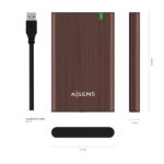 Aisens Box esterno da 2,5″ per dischi rigidi da 9,5 mm SATA I, II e III a USB 3.0/USB 3.1 GEN1 - Colore marrone - immagine 5