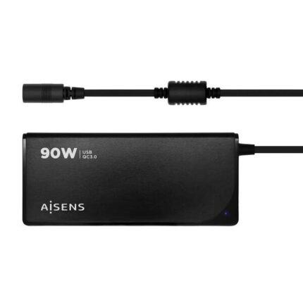 Caricabatterie automatico universale multitensione da 90 W per laptop con 12 connettori + USB-A QC.3.0 - Colore nero
