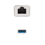 Nanocavo Convertitore USB 3.0 a Ethernet Gigabit 10/100/1000 Mbps - 15 cm - Colore alluminio - immagine 3