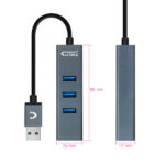 Nanocavo Hub USB 3.0 4xUSB3.0. USB-A/M-USB 3.0/H - Alluminio - 10 cm - Colore grigio - immagine 2