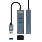 Nanocavo Hub USB 3.0 4xUSB3.0. USB-A/M-USB 3.0/H - Alluminio - 10 cm - Colore grigio - immagine 3
