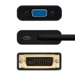 Nanocavo Convertitore DVI 24+1/M a VGA HDB15/H - 10 cm - Colore nero - immagine 3
