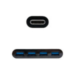 Nanocavo Adattatore USB-C a 4xUSB 3.0. USB-C/M-USB 3.0/H - 10 cm - Colore nero - immagine 2