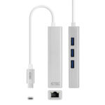 Nanocavo Convertitore da USB-C a Ethernet Gigabit + 3xUSB 3.0 - Alluminio - 15 cm - Colore argento - immagine 2