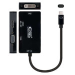 Nanocavo convertitore USB-C a SVGA / DVI / HDMI - 3 in 1. USB-C/M-VGA/H-DVI/H-HDMI/H 4K - 10 cm - Colore nero - immagine 2