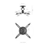 Aisens Supporto universale girevole - inclinabile da soffitto per proiettore - fino a 13,5 kg - colore nero - immagine 4