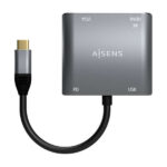 Aisens Convertitore USB-C a VGA/HDMI 4K/USB3.0/USB-C PD - USB-C/M-VGA/H-HDMI/H-USB-A/H-USB-C/H - 15CM - Colore grigio - immagine 3
