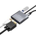 Aisens Convertitore USB-C a VGA/HDMI 4K/USB3.0/USB-C PD - USB-C/M-VGA/H-HDMI/H-USB-A/H-USB-C/H - 15CM - Colore grigio - immagine 4